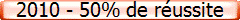 2010 - 50% de réussite